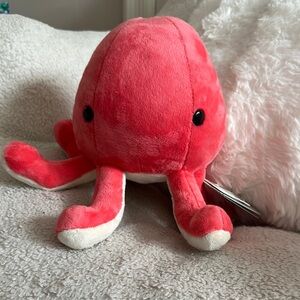 bellzi Plush Red Octopus Toy